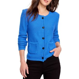 Nic+Zoe Textured Cardigan Sweater In Sapphire