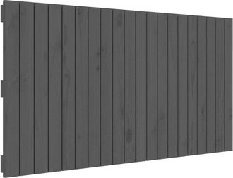 vidaXL Cabecero De Cama De Pared Madera Maciza Pino Gris 127,5x3x60 Cm Vidaxl