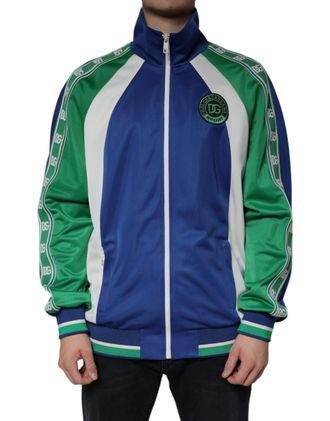 Dolce & Gabbana Mens Colorblock Zipup Track Jacket - Blue - Size EU 54 (Mens)