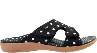 Spenco Womens Kholo Polka Dot Sandal In Black
