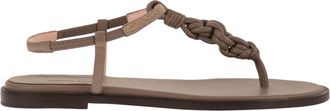 Fabiana Filippi leren stringsandalen met gevlochten detail