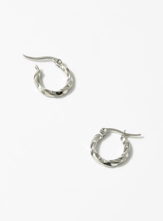 Simons Womens Slightly twisted Hoop Earrings