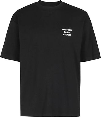 Dr&ocirc;le de Monsieur Le T-Shirt Slogan - Heren - T-shirts - Zwart - M - Katoen - Tops