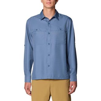 Mountain Hardwear Sun Drift Cooling Long Sleeve Shirt in Adriatic Blue at Nordstrom, Size Xx-Large