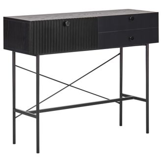 Beliani Consola De 3 Cajones Unidad De Almacenamiento Moderno Negro Coventry