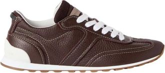 Brunello Cucinelli Leren Vetersneakers - Dames - Schoenen - Bruin - Maat: 41 EU Leer