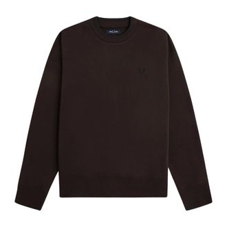 Fred Perry Oversized Tipped Sweatshirt - Heren - Sweatshirts & Hoodies - Bruin - Maat: M Katoen