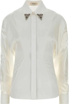 Versace Informele blouse - Dames - Overhemden - Wit - XS - Katoen - Overhemden