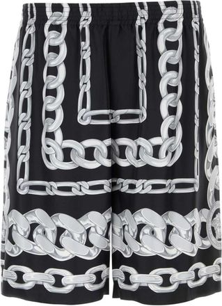 Versace Printed silk bermuda shorts