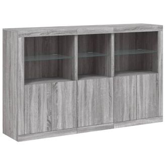 Berkfield Home Sideboard with LED Lights Grey Sonoma 162x37x100 cm | Size: 162 x 37 x 100 cm