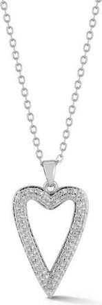 Glaze Jewelry Pav&eacute; Cubic Zirconia Heart Pendant Necklace in Silver at Nordstrom Rack