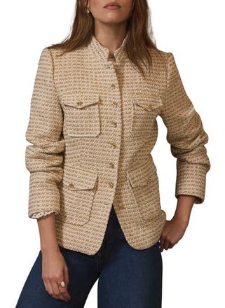 Mint Velvet Boucle Pocket Detail Jacket in Neutral at Nordstrom, Size X-Small