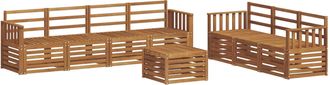 vidaXL Juegos De Sof&aacute;s 8 Uds. Natural Madera De Acacia S&oacute;lida Vidaxl