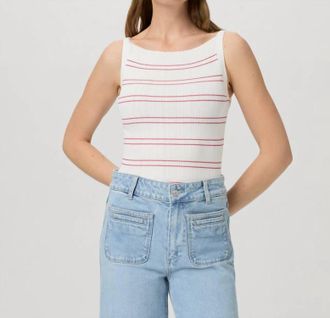 Paige Yuelia Knit Tank In White/petunia