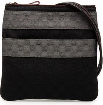 Loewe Pre-owned Cross Body Bags, female, Black, Size: ONE SIZE Pre-owned Canvas Crossbody Bag
