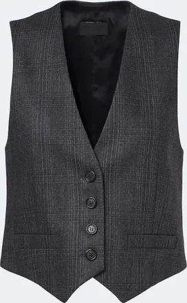 Nili Lotan Gilet Ismael in lana e cashmere a quadri