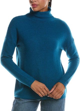 Fort&eacute; Cashmere Textured Slouchy Funnel Neck 100% Cashmere Sweater