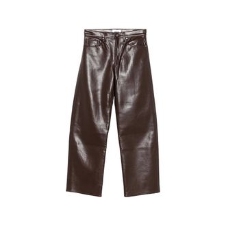 A Gold E Coated Wide-leg Trousers