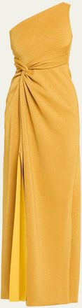 La Petite Robe Di Chiara Boni Otsu One-Shoulder Shimmer Jersey Gown