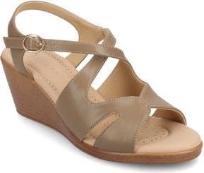 Journee Collection Kedzie II Wedge Sandal - Extra Wide Width Available in Taupe at Nordstrom Rack, Size 9.5