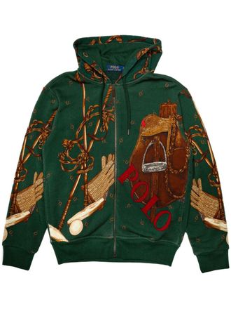 Polo Ralph Lauren logo-print zip-up sweatshirt - Verde