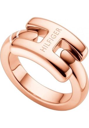 Tommy Hilfiger Womens 2700455B Ladies Ring - Rose Gold Stainless Steel - Size L