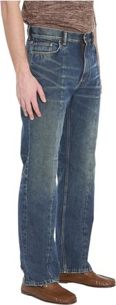 Versace Rechte jeans met Distressed Details - Heren - Jeans - Blauw - Maat: W31 Katoen