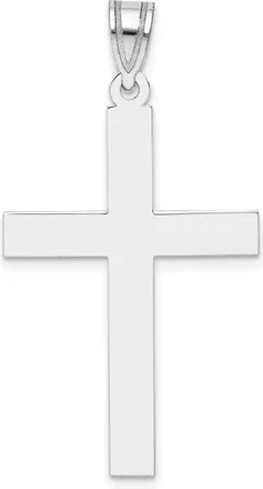 Diamond2Deal 14k White Gold Polished Cross Pendant