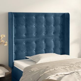 vidaXL Cabecero Con Orejas De Terciopelo Azul Oscuro 93x16x118/128 Cm Vidaxl