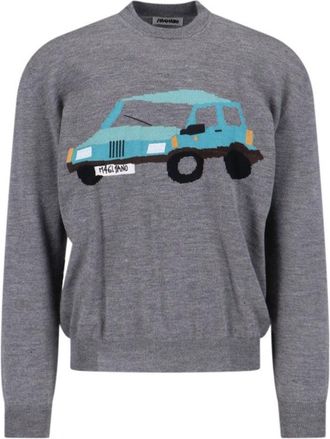 Magliano Classic Grey Sweater With Graphic Car Design