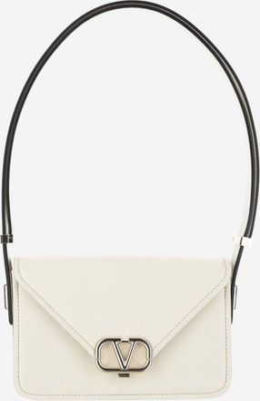 Valentino Garavani Beige White Logo Shoulder Bag