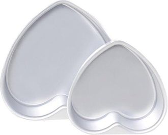 OEM Moldes Para Pasteles Con Forma De Coraz&oacute;n - Para Pasteles - 2 Piezas - Aluminio - 5/6 Pulgadas