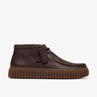 Clarks Torhill Hi Donkerbruine Leren Laarzen