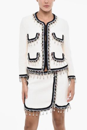 Dsquared2 Blazer in Tweed con Dettagli Gioiello Dsquared2
