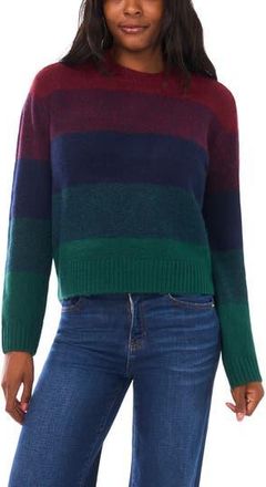 Vince Camuto Stripe Crewneck Sweater in Earth Red at Nordstrom Rack, Size Large P