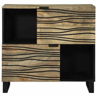 Berkfield Home Sideboard g&Auml;&igrave; 80x33.5x75 cm, Made from Solid Mango Wood in Beige | Size: 80x33.5x75 cm