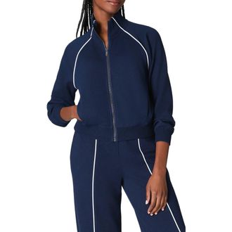 Spanx AirPiqu&egrave; Track Jacket in Timeless Navy at Nordstrom Rack, Size Small