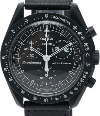 Omega Pre-owned Watches, male, Black, Size: ONE SIZE Pre-owned Speedmaster Mission To The Moonphase Edition Bioceramic