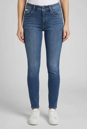 Calvin Klein Jeans Skinny-fit-Jeans CALVIN KLEIN JEANS MID RISE SKINNY, Damen, Gr. 25, L&auml;nge 30, midtown blau, Denim/Jeans, Obermaterial: 80% Baumwolle, 12% Polyester, 6