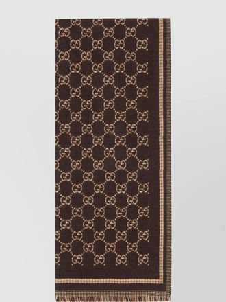 Gucci jacquard wool scarf