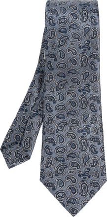 Etro Zijden jacquard stropdas met micro paisley motief - Heren - Stropdassen - Blauw - ONE Size - Accessoires