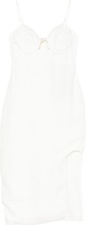 Farm Rio Shell-detail Bodice Pearl Midi Dress