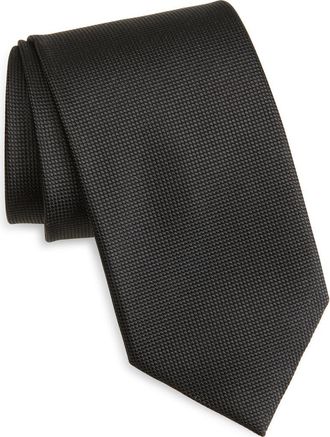 Tom Ford Solid Mullberry Silk Tie in Black at Nordstrom