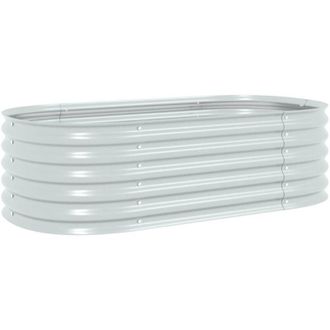vidaXL Vidaxl - Arriate De Acero Galvanizado Plateado 160x80x44 Cm