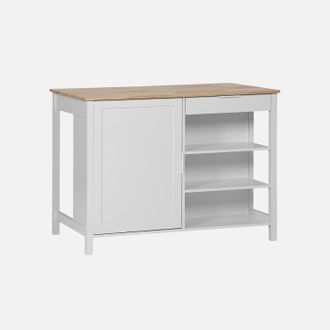 Sweeek Isla De Cocina Con 5 Estantes, 1 Puerta, Y 1 Caj&oacute;n