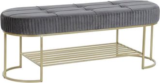 DKD Home Decor Panca DKD Home Decor Grigio Dorato Metallo 120 x 40 x 45 cm