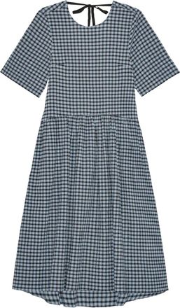 Ganni Abito midi a quadri - Blu