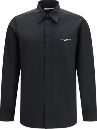 Givenchy Overhemden, Heren, Zwart, XL, Nylon, Heren overhemd met korte mouwen