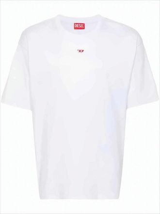 Diesel Relaxed-Fit White T-Shirt With Subtle Logo Detail