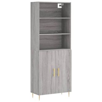 Berkfield Home Highboard Grey Sonoma 69.5x34x180 cm Engineered Wood